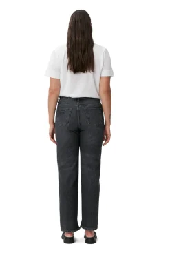 Shop GANNI Lovy Jeans Black/White Vintage