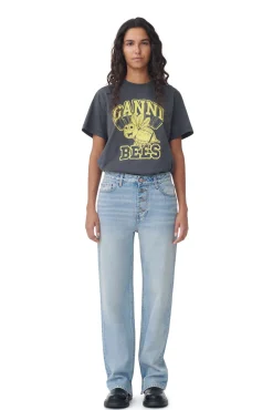 Discount GANNI Lovy-Jeans Light Blue Vintage