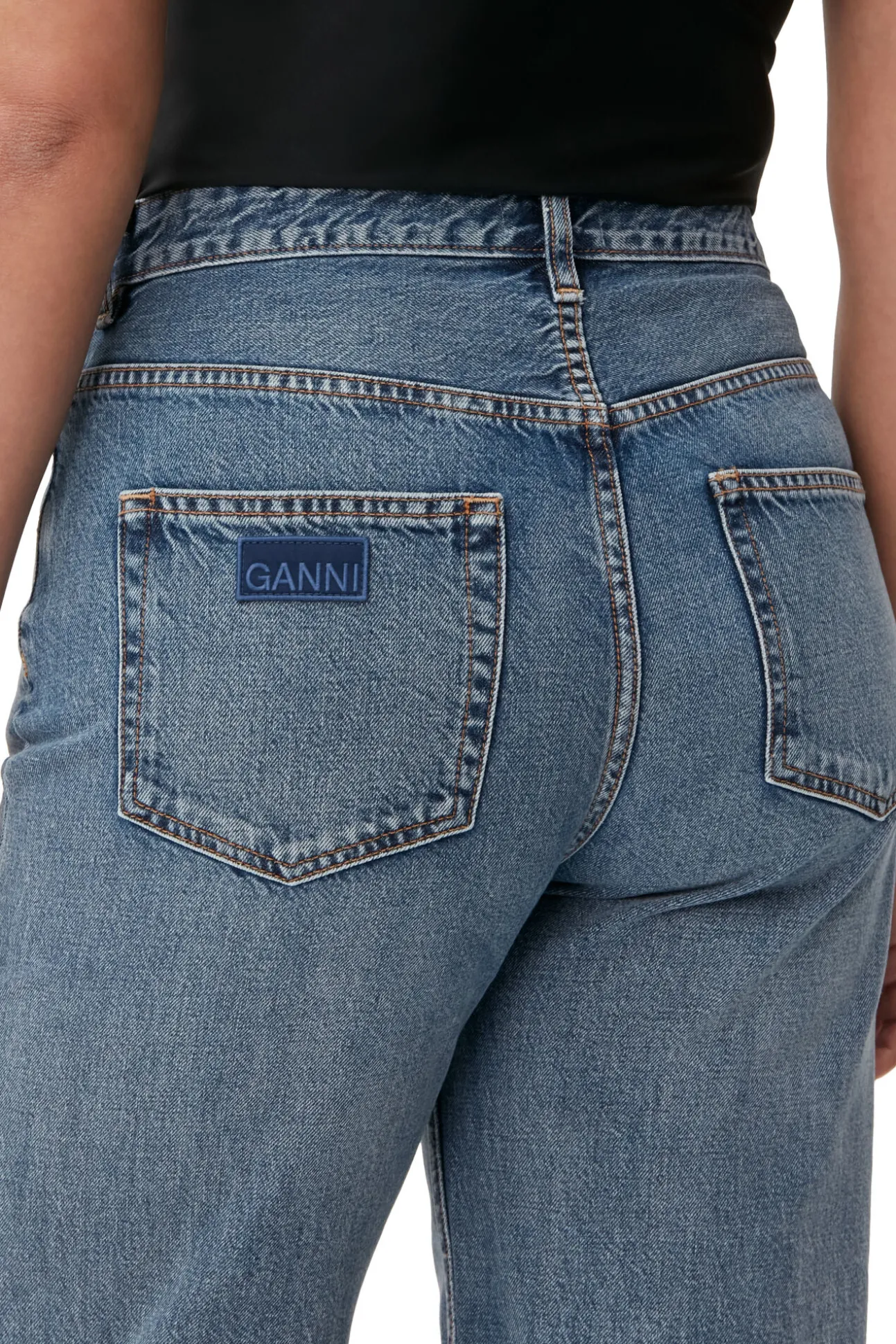 Store GANNI Magny Jeans Mid Blue Vintage