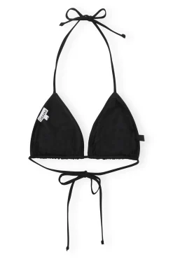 Online GANNI Mattes String-Bikinioberteil Aus Recyceltem Material Black