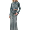 Fashion GANNI Maxi-Jeansrock Mit Gefarbten Saumen Tint Wash