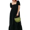 Fashion GANNI Maxikleid Aus Lochstickerei Black
