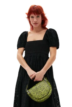 Fashion GANNI Maxikleid Aus Lochstickerei Black