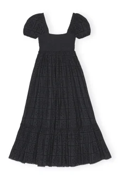 Fashion GANNI Maxikleid Aus Lochstickerei Black