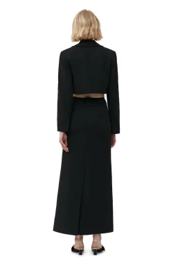 Sale GANNI Maxirock Aus Stretch-Anzugstoff Black