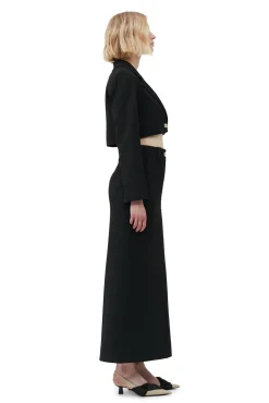 Sale GANNI Maxirock Aus Stretch-Anzugstoff Black