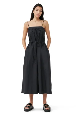 Online GANNI Maxi-Tragerkleid Aus Cotton Poplin Black