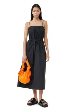 Online GANNI Maxi-Tragerkleid Aus Cotton Poplin Black