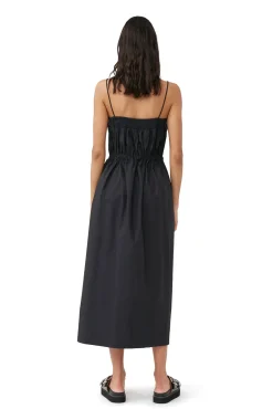 Online GANNI Maxi-Tragerkleid Aus Cotton Poplin Black