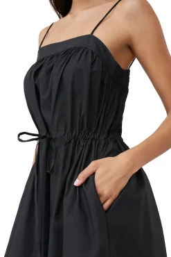 Online GANNI Maxi-Tragerkleid Aus Cotton Poplin Black