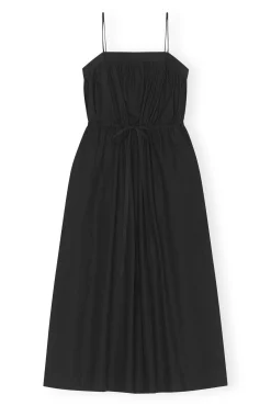 Online GANNI Maxi-Tragerkleid Aus Cotton Poplin Black