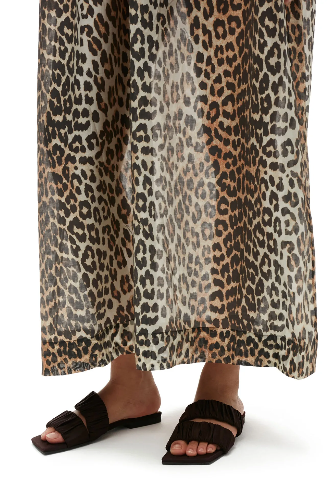 Best GANNI Maxi-Tragerkleid Aus Transparentem Voile Almond Milk