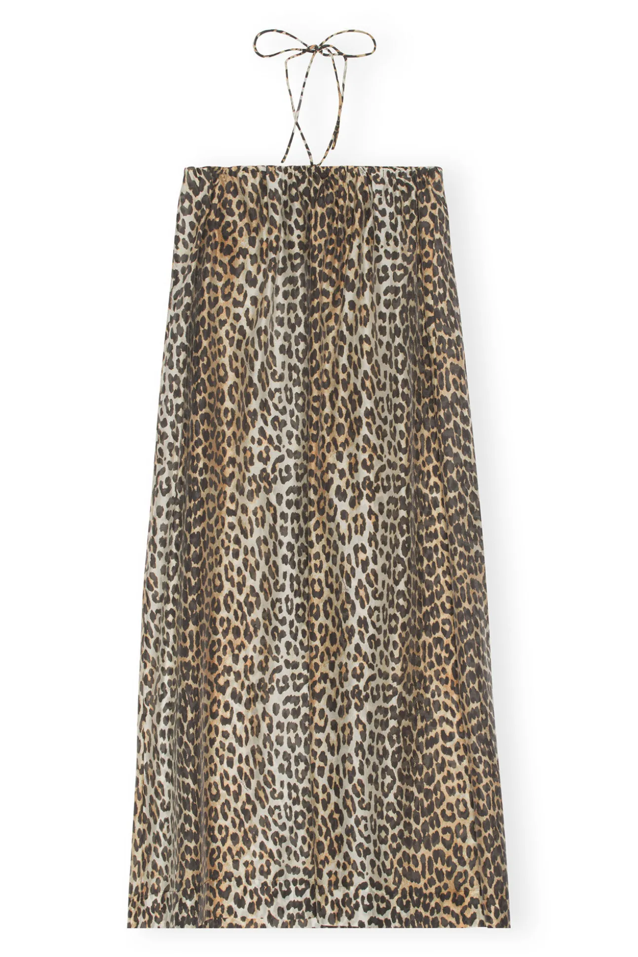 Best GANNI Maxi-Tragerkleid Aus Transparentem Voile Almond Milk