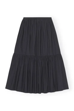Clearance GANNI Maxi-Volantrock Aus Cotton Poplin Black
