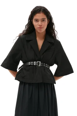 Clearance GANNI Maxi-Volantrock Aus Cotton Poplin Black