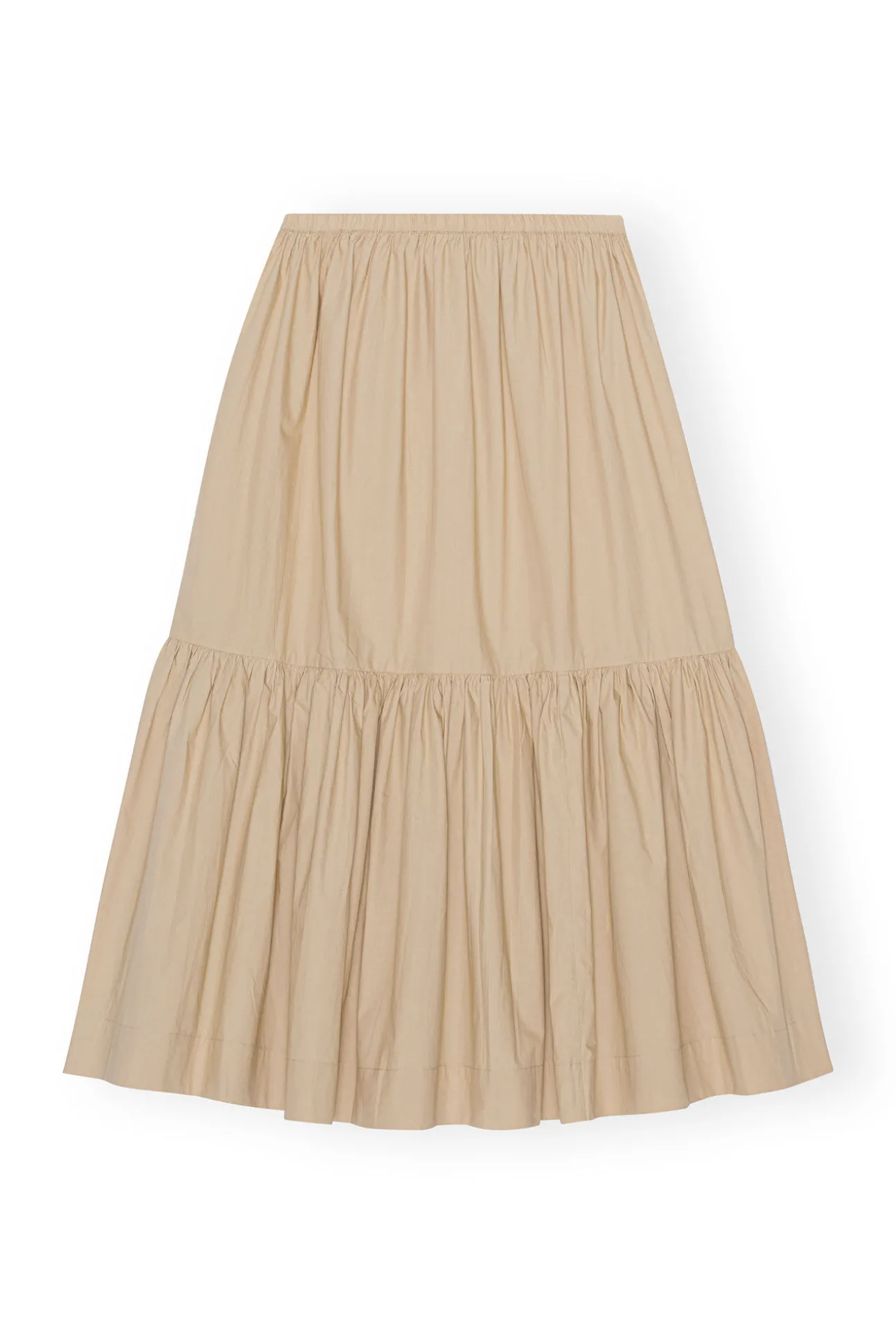 Outlet GANNI Maxi-Volantrock Aus Cotton Poplin Curds And Whey