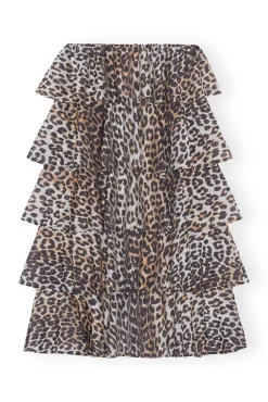 Store GANNI Maxi-Volantrock Aus Transparentem Voile Almond Milk
