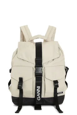 Cheap GANNI Mehrfarbiger Rucksack Aus Tech-Gewebe Pale Khaki