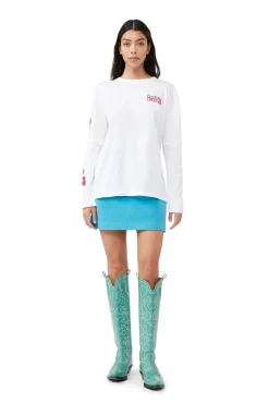 Sale GANNI Mehrlagiges Langarmshirt Bright White