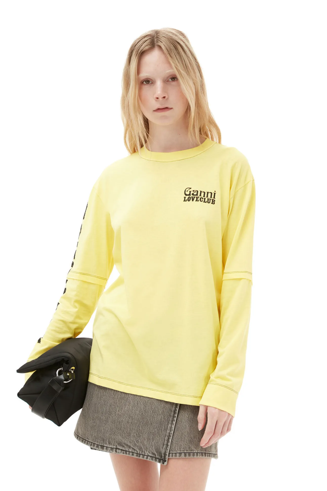 Clearance GANNI Mehrlagiges Langarmshirt Lemon Zest