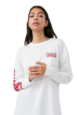 Sale GANNI Mehrlagiges Langarmshirt Bright White