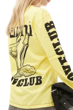 Clearance GANNI Mehrlagiges Langarmshirt Lemon Zest