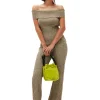 Clearance GANNI Melange-Strickhose Brandy Brown