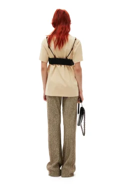 Clearance GANNI Melange-Strickhose Brandy Brown