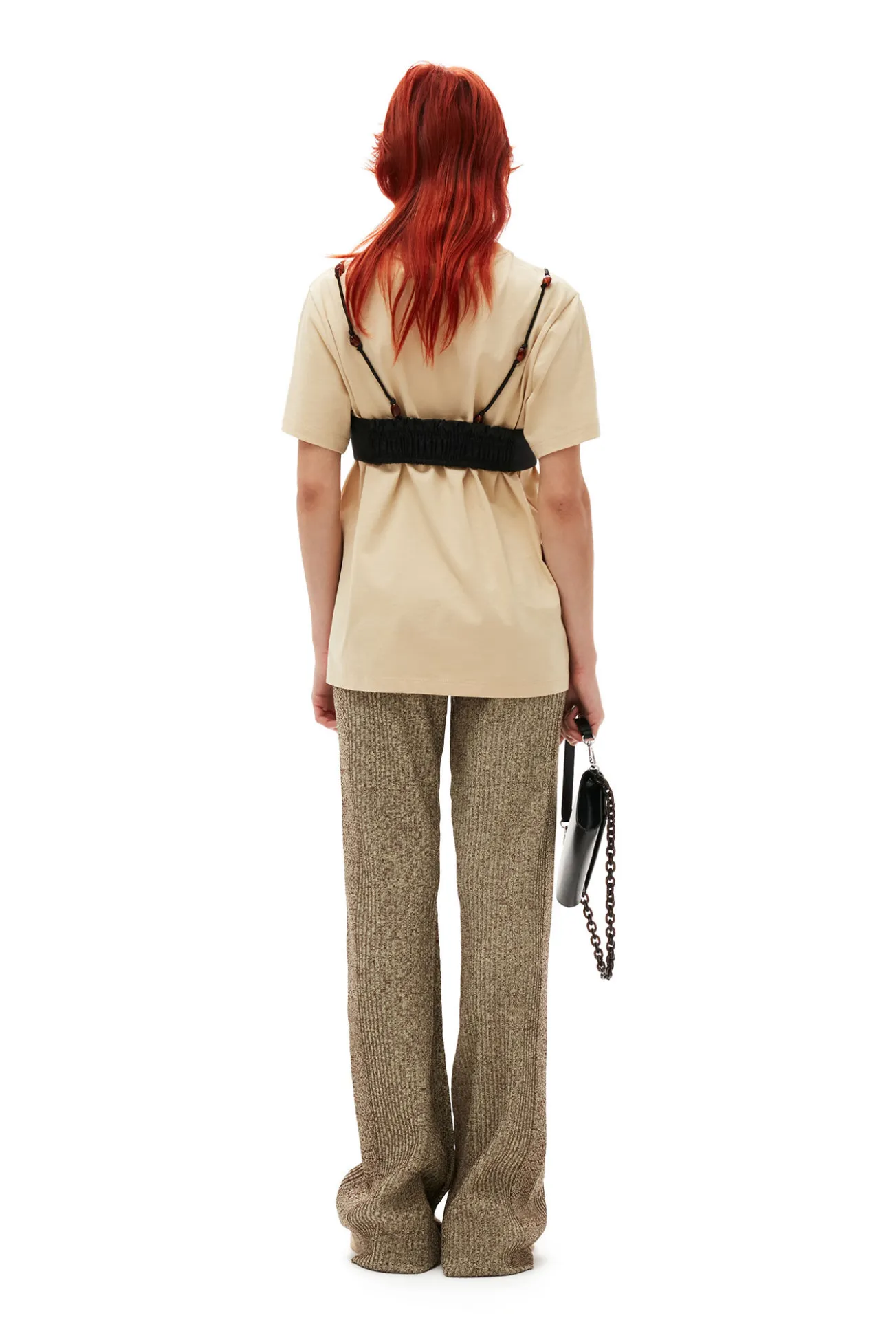 Clearance GANNI Melange-Strickhose Brandy Brown