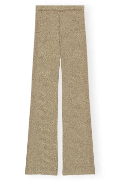 Clearance GANNI Melange-Strickhose Brandy Brown
