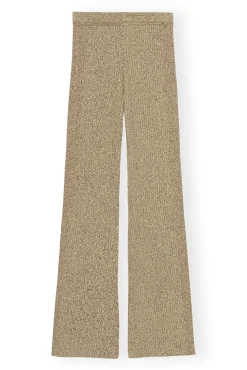 Clearance GANNI Melange-Strickhose Brandy Brown
