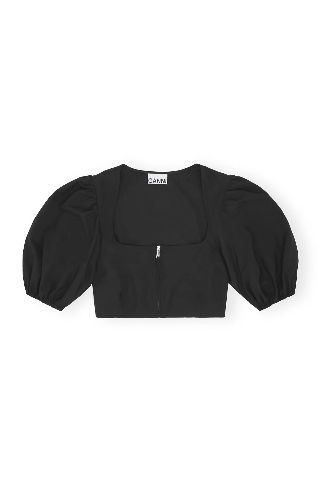 Cheap GANNI Melierte Bluse Mit Reisverschluss Und Drapierung Black