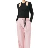New GANNI Melierte Faltenhose Mit Drapierung Pink Tulle