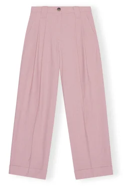 New GANNI Melierte Faltenhose Mit Drapierung Pink Tulle