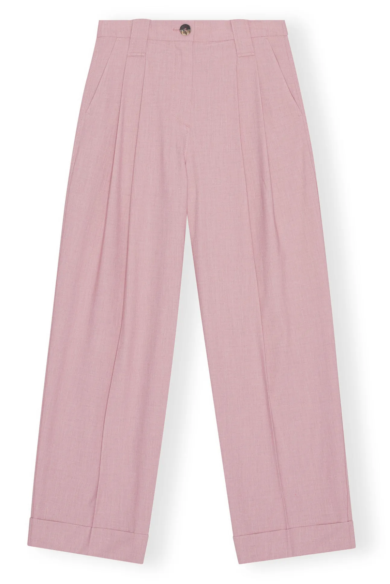 New GANNI Melierte Faltenhose Mit Drapierung Pink Tulle