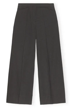 Hot GANNI Melierte Mid-Waist-Hose Mit Drapierung Phantom