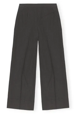 Hot GANNI Melierte Mid-Waist-Hose Mit Drapierung Phantom