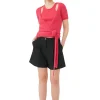 Shop GANNI Melierte Shorts Mit Drapierung Black