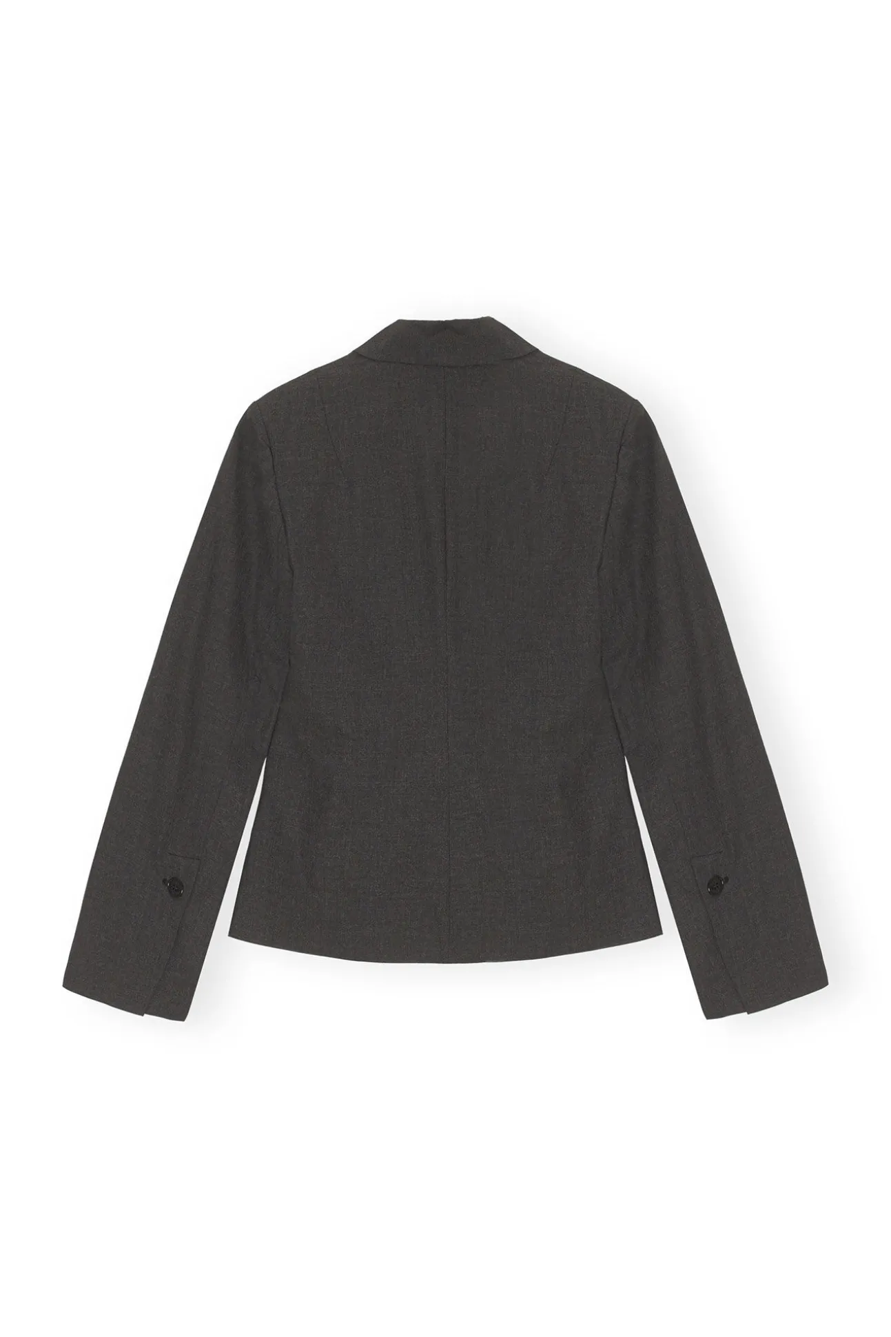 Shop GANNI Melierter Taillierter Blazer Mit Drapierung Phantom
