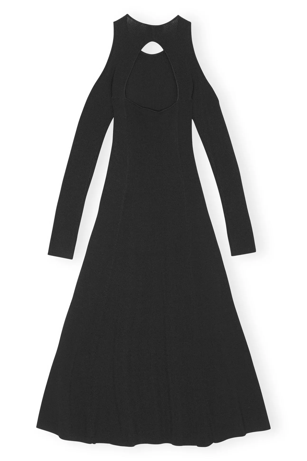 Best Sale GANNI Meliertes Midikleid Mit Offenem Rucken Black