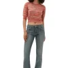 Store GANNI Merino-Mouline-Crop-Top Vibrant Orange