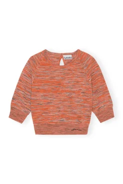 Store GANNI Merino-Mouline-Crop-Top Vibrant Orange
