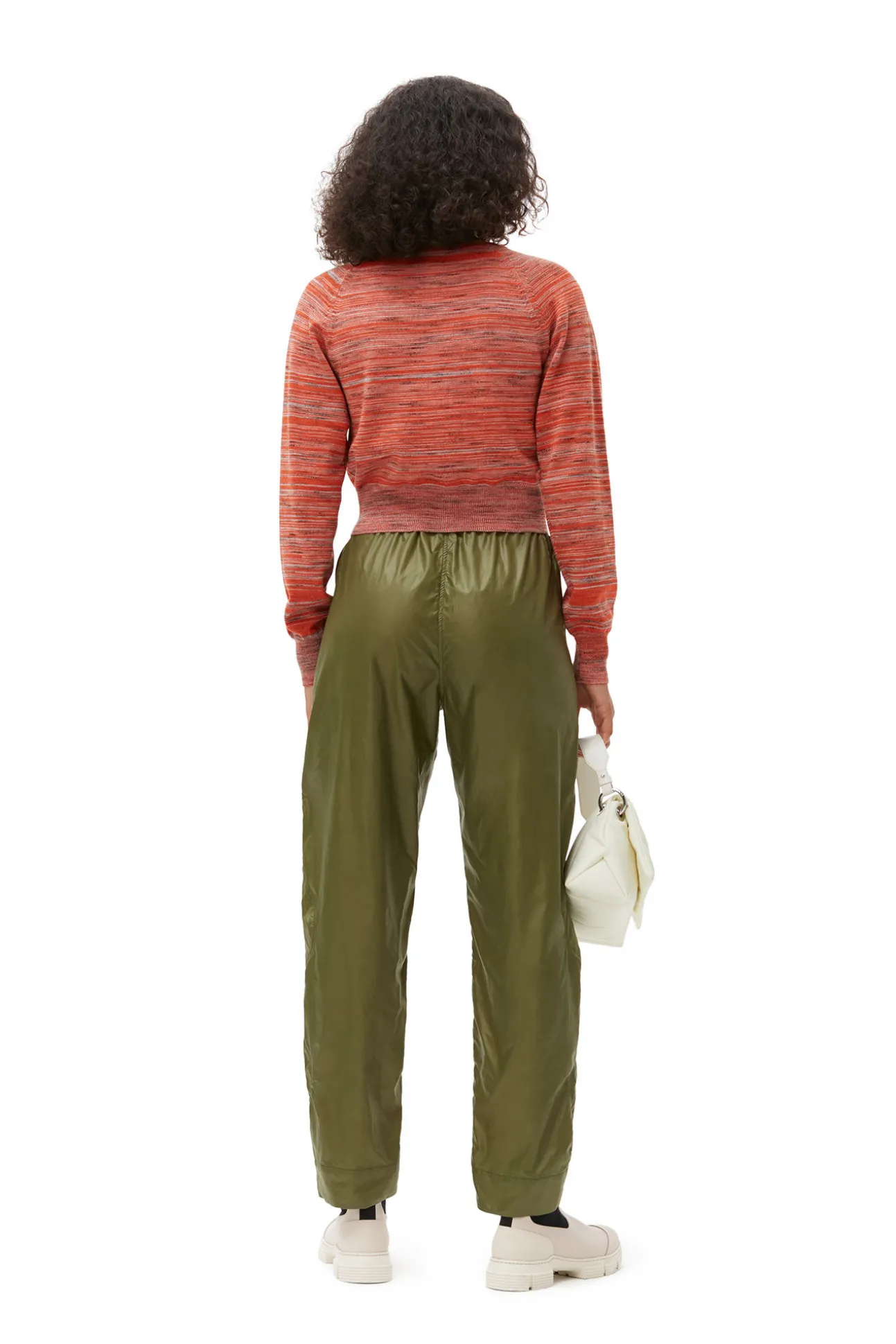 Cheap GANNI Merino-Mouline-Strickjacke Vibrant Orange