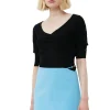 Flash Sale GANNI Merino-Spitzen-O-Ausschnitt Black