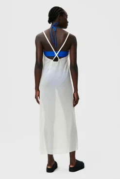 Flash Sale GANNI Mesh Cover Up Slip Dress Egret