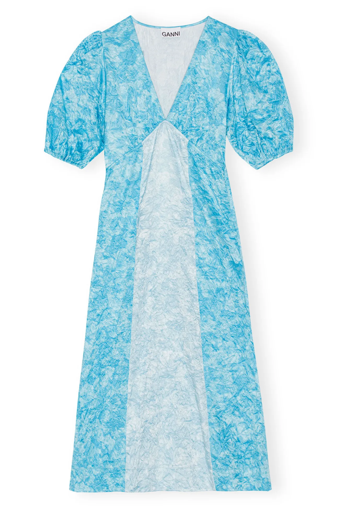 Cheap GANNI Midikleid Aus Crinkled Satin Ethereal Blue