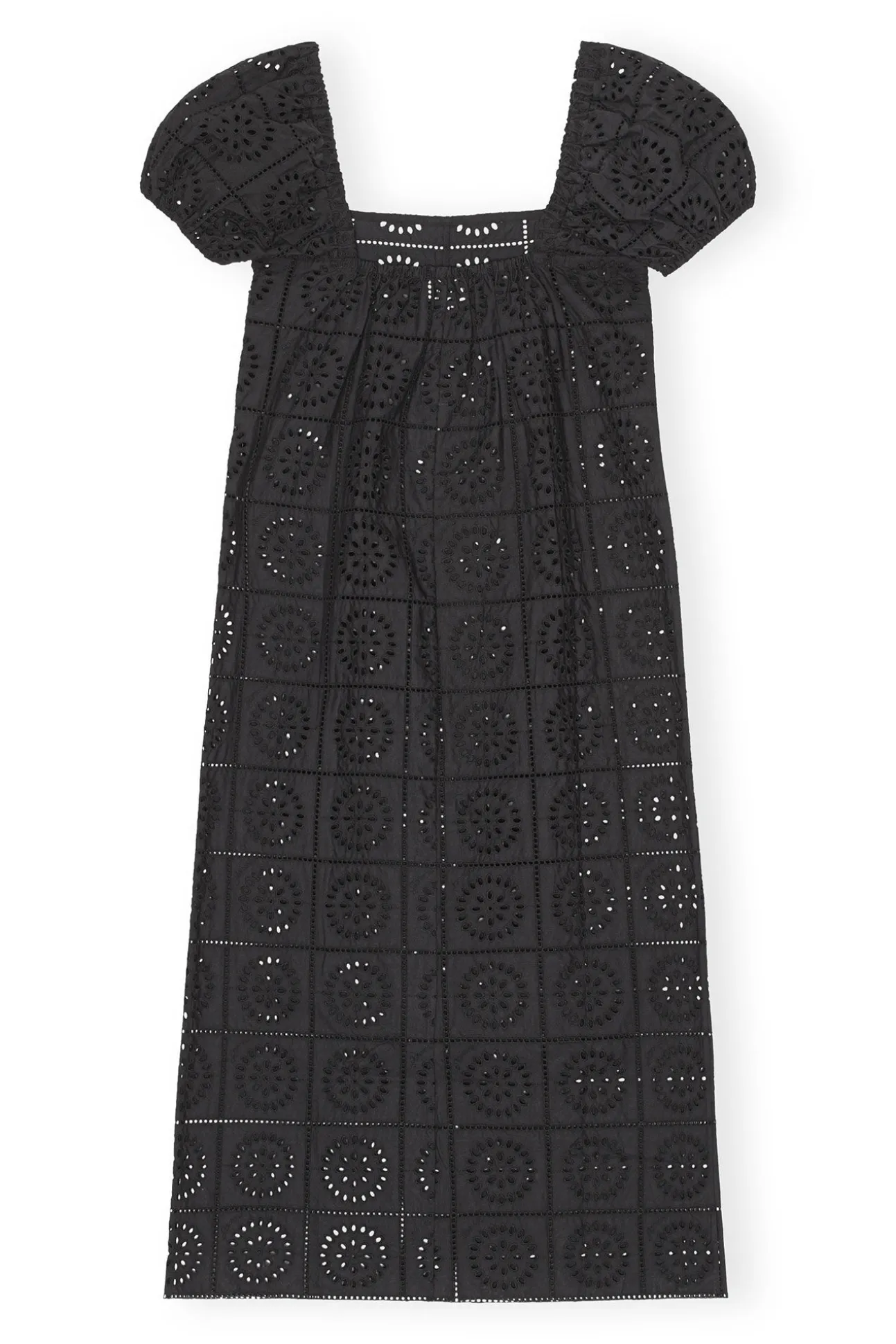 Best Sale GANNI Midikleid Aus Lochstickerei Black