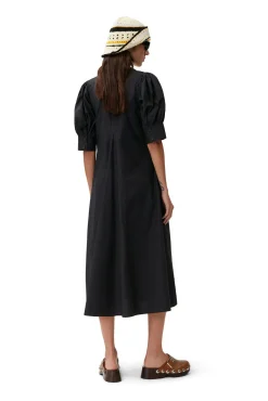 New GANNI Midikleid Aus Popeline Black