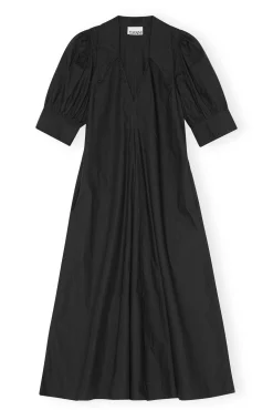 New GANNI Midikleid Aus Popeline Black