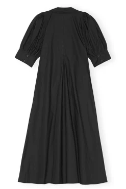 New GANNI Midikleid Aus Popeline Black